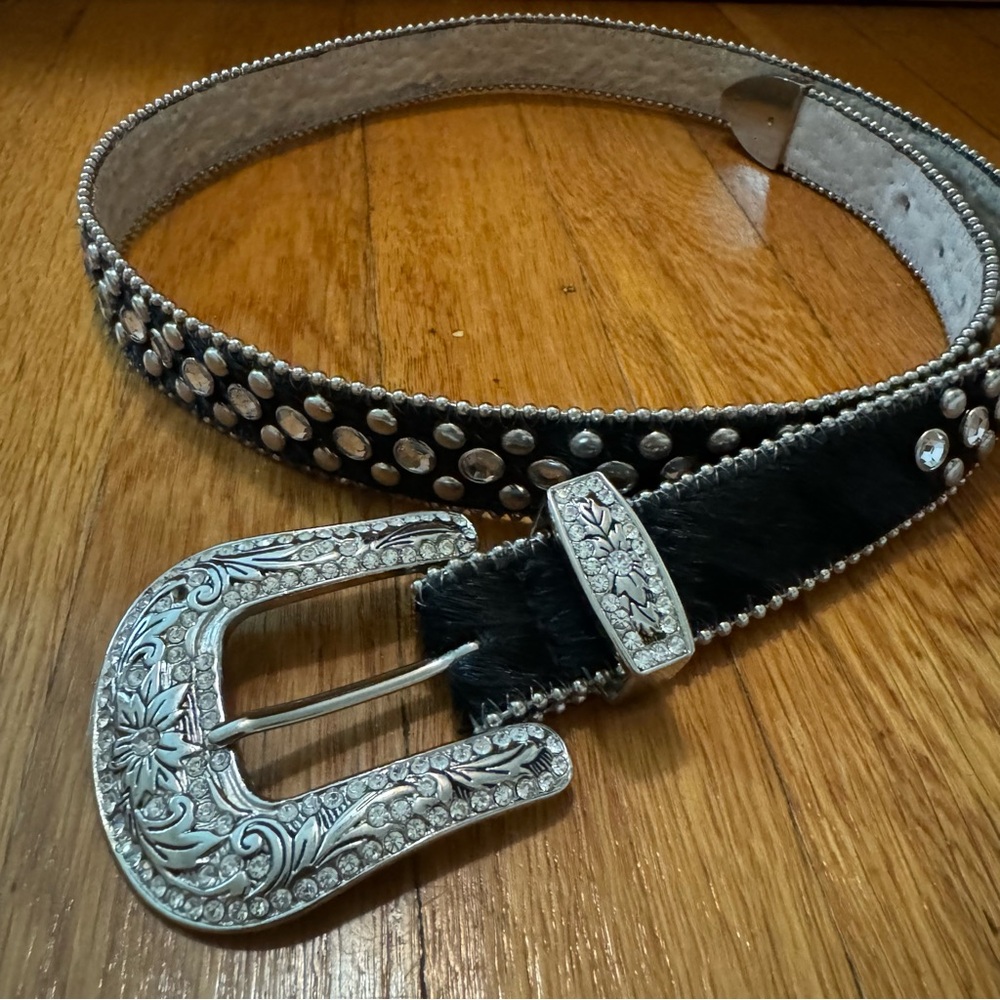 Western Cowhide and Crystal Belt